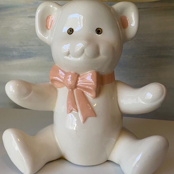 Vintage Ceramic Teddy Bear Lamp - Picture 4 of 14